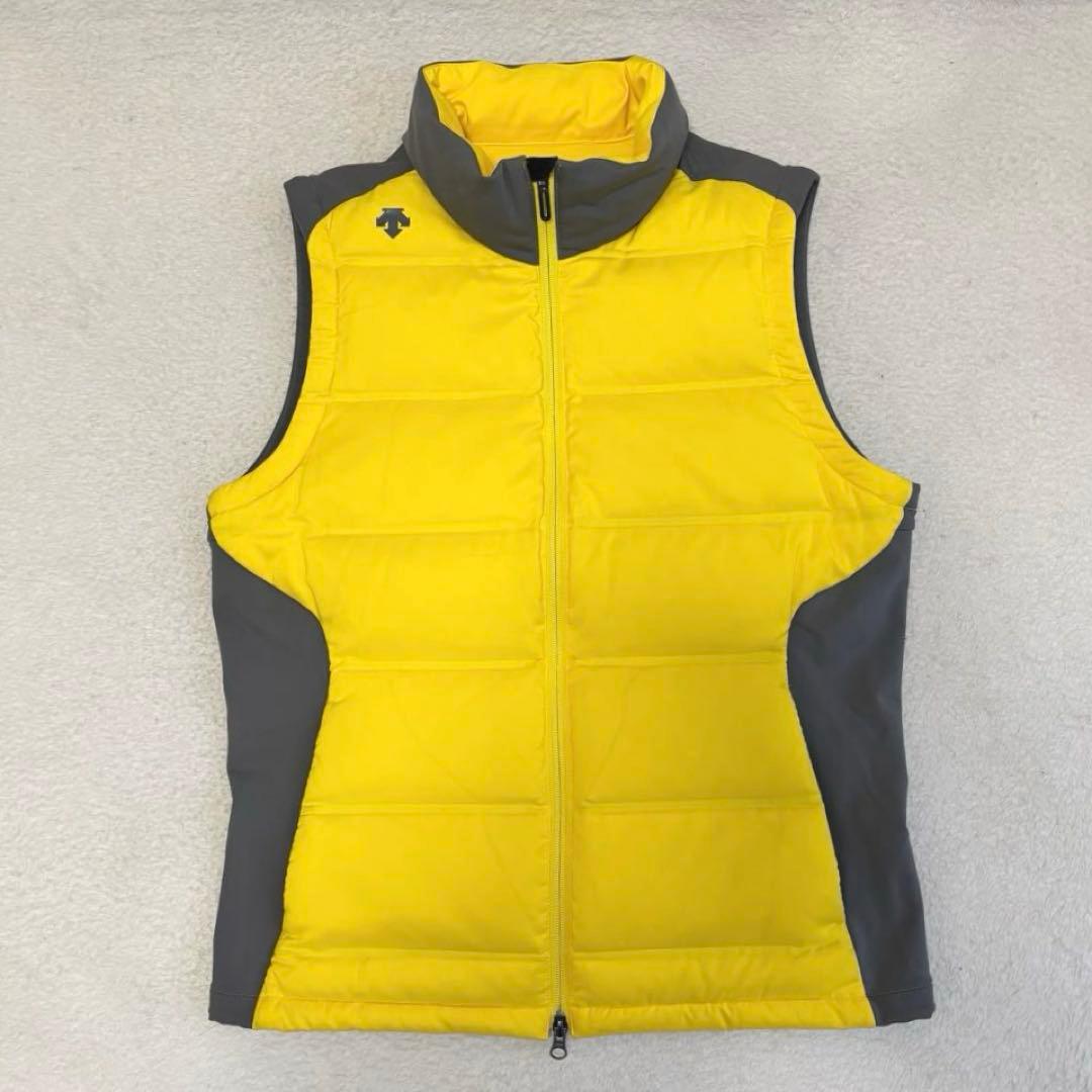 DESCENTE GOLF ハイブリッドダウンベスト イエロー×グレー