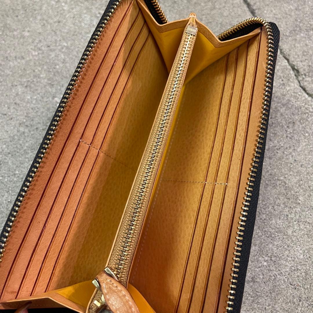 GANZO LIZARD 6 ラウンドファスナー 長財布 ブラック