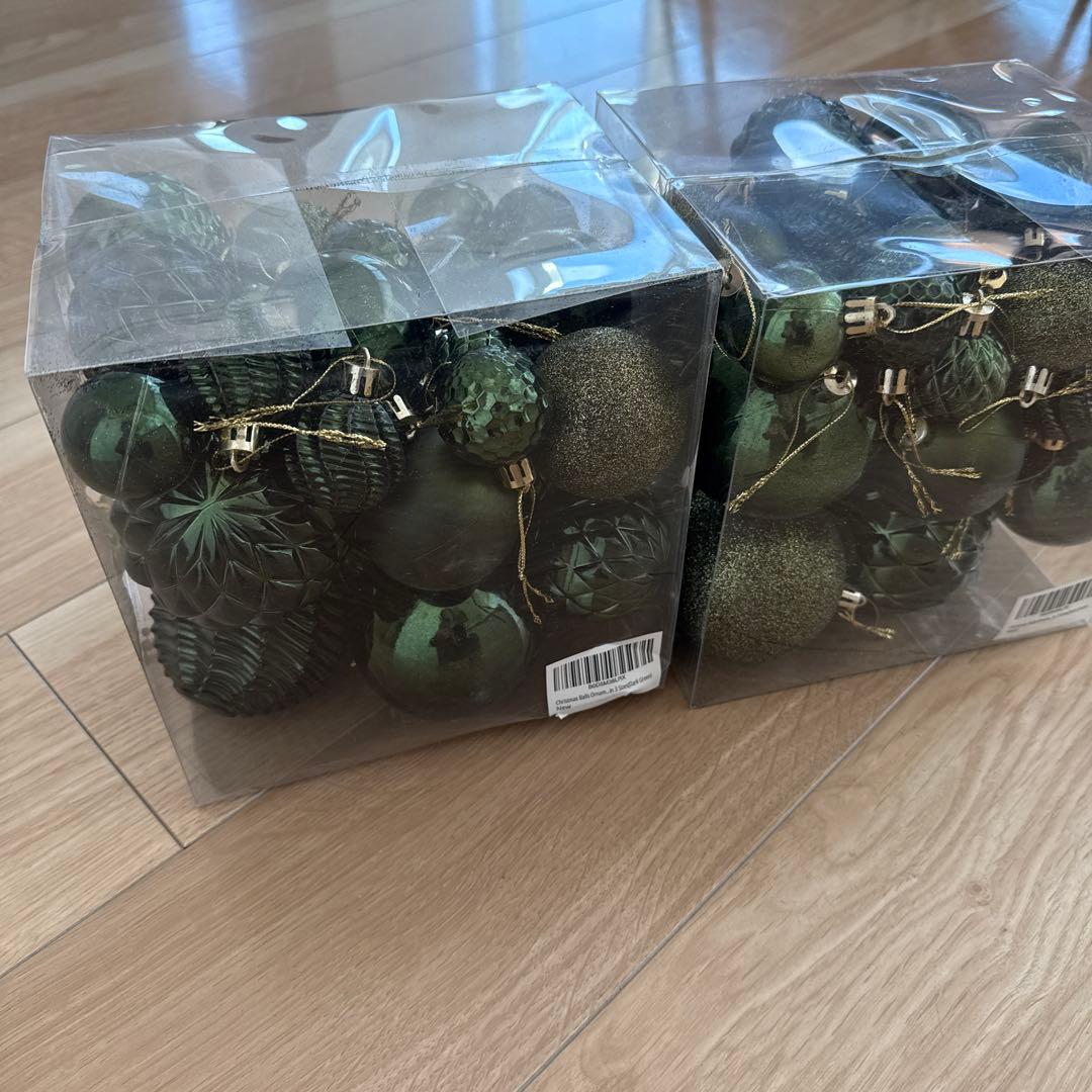 クリスマスオーナメント ダークグリーン 2セット