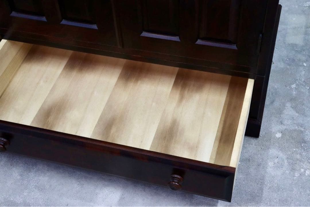 GMHH291○北海道民芸家具 ワードローブ クローゼット 洋服箪笥 飾り棚 樺