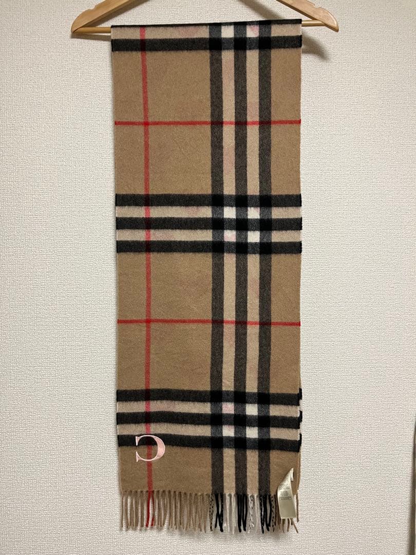 BURBERRY バーバリー マフラー カシミア100％　ハートレッド　傷有