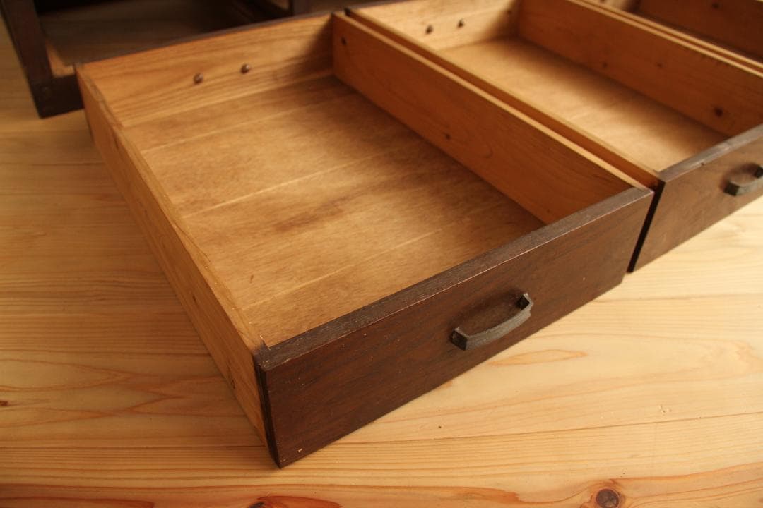 棚　両面引き戸　木製　アンティーク　古道具　古家具