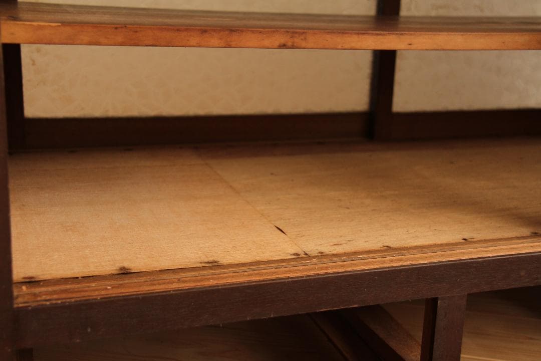 棚　両面引き戸　木製　アンティーク　古道具　古家具