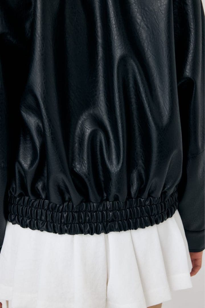 MOUSSY F/LEATHER GATHER ブルゾン レザージャケット