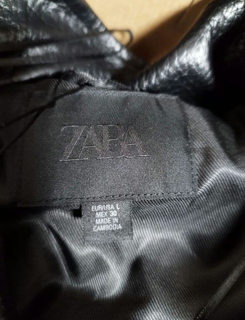 ZARA　フェイクレザージャケット L ブラック
