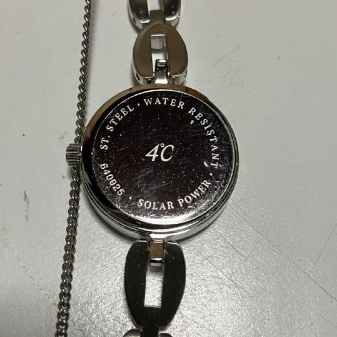 稼動品 4℃ ストーン付 ソーラー式腕時計