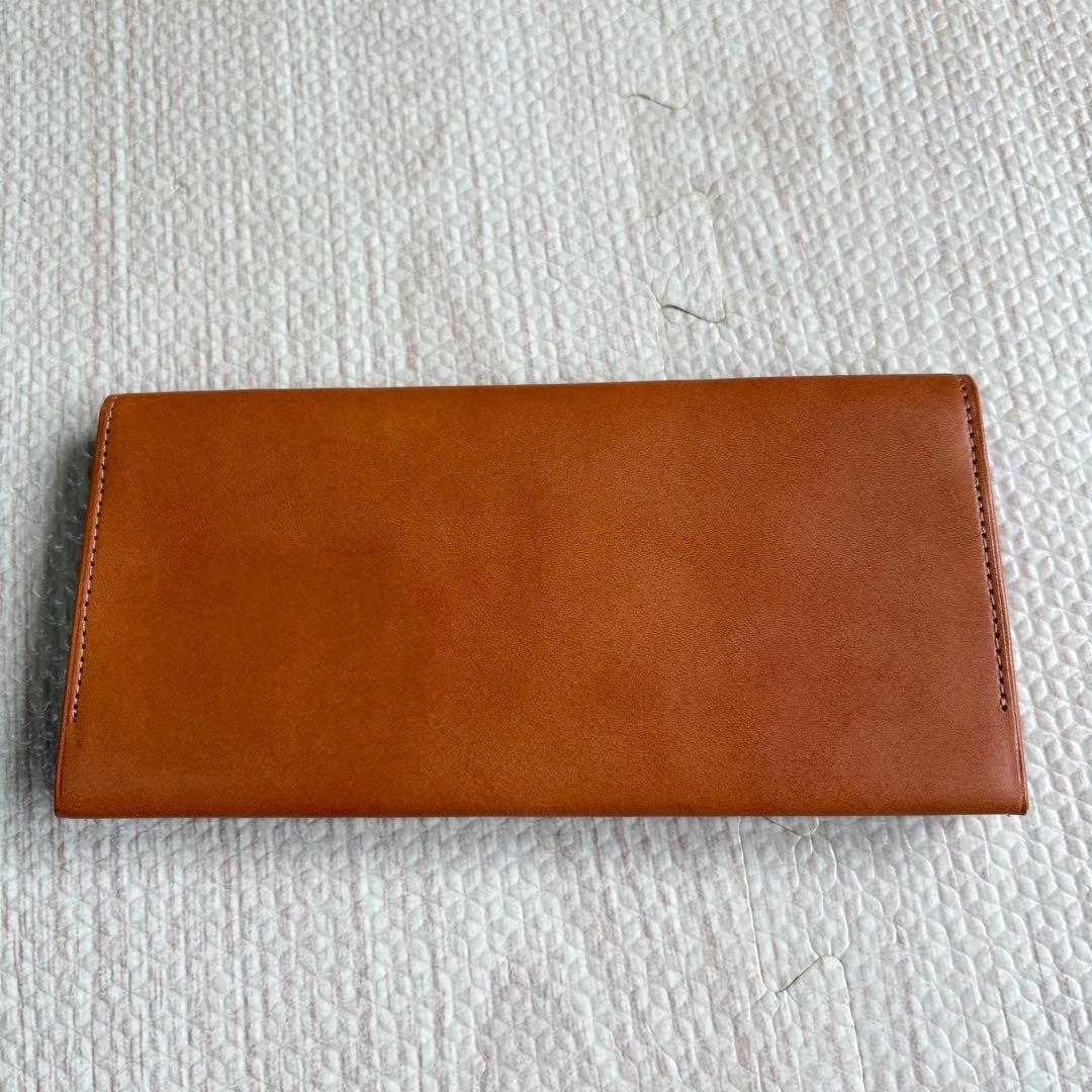 極美品 土屋鞄 長財布 長札入れ ヌメ革 ブラウン 小銭入れ無し
