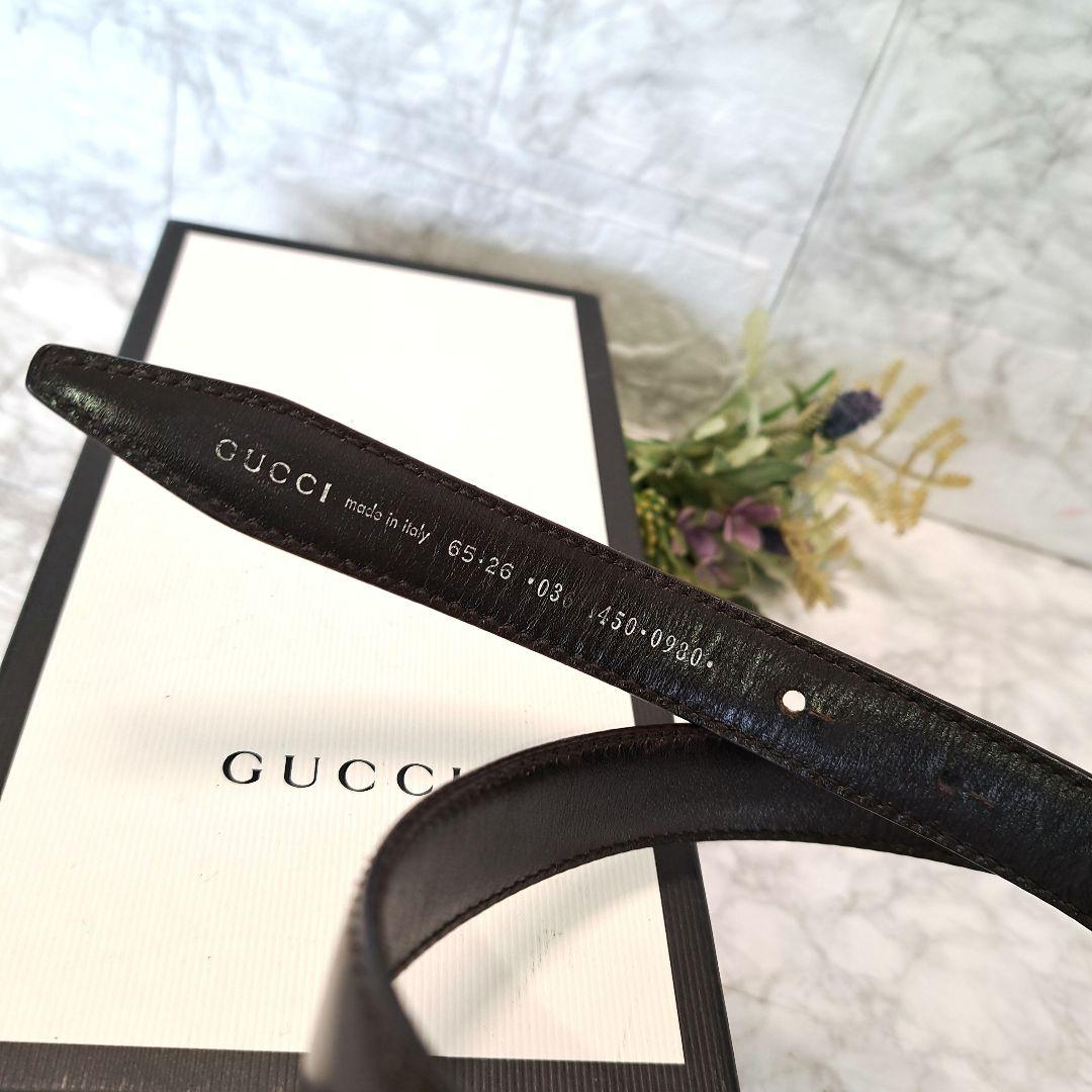 ✨️美品✨️GUCCI グッチ ベルトインターロッキング  シルバー金具ブラウン