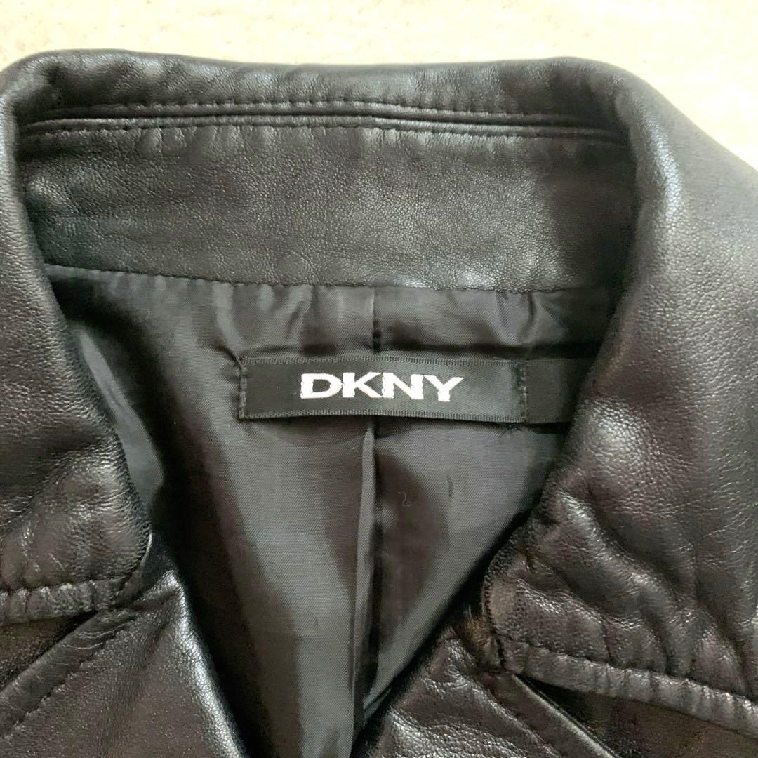 DKNY ダナキャラン　レザーライダースジャケット　 M ブラック　羊革