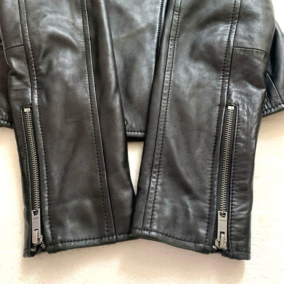 DKNY ダナキャラン　レザーライダースジャケット　 M ブラック　羊革
