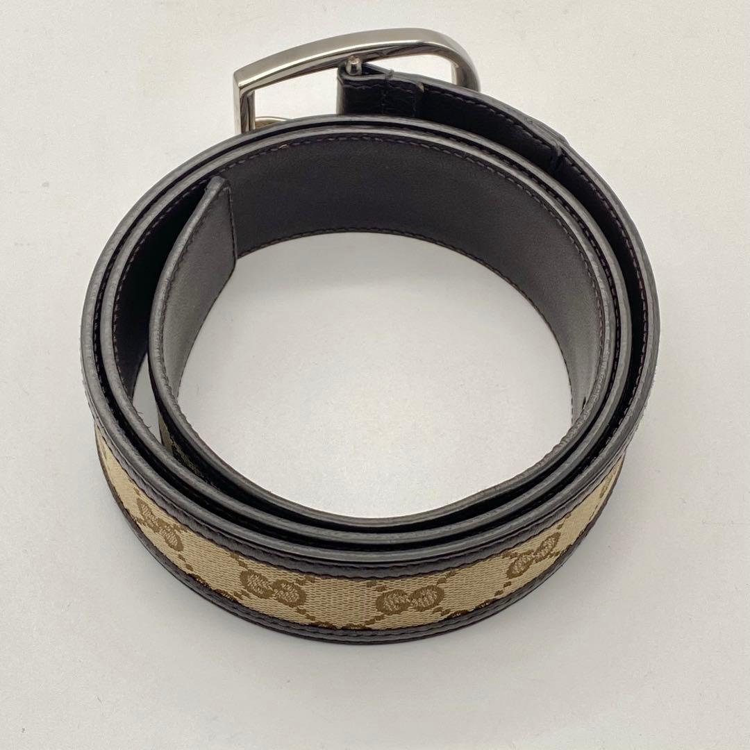 【美品】GUCCI・グッチ・ベルト・GGキャンバス・ブラウン