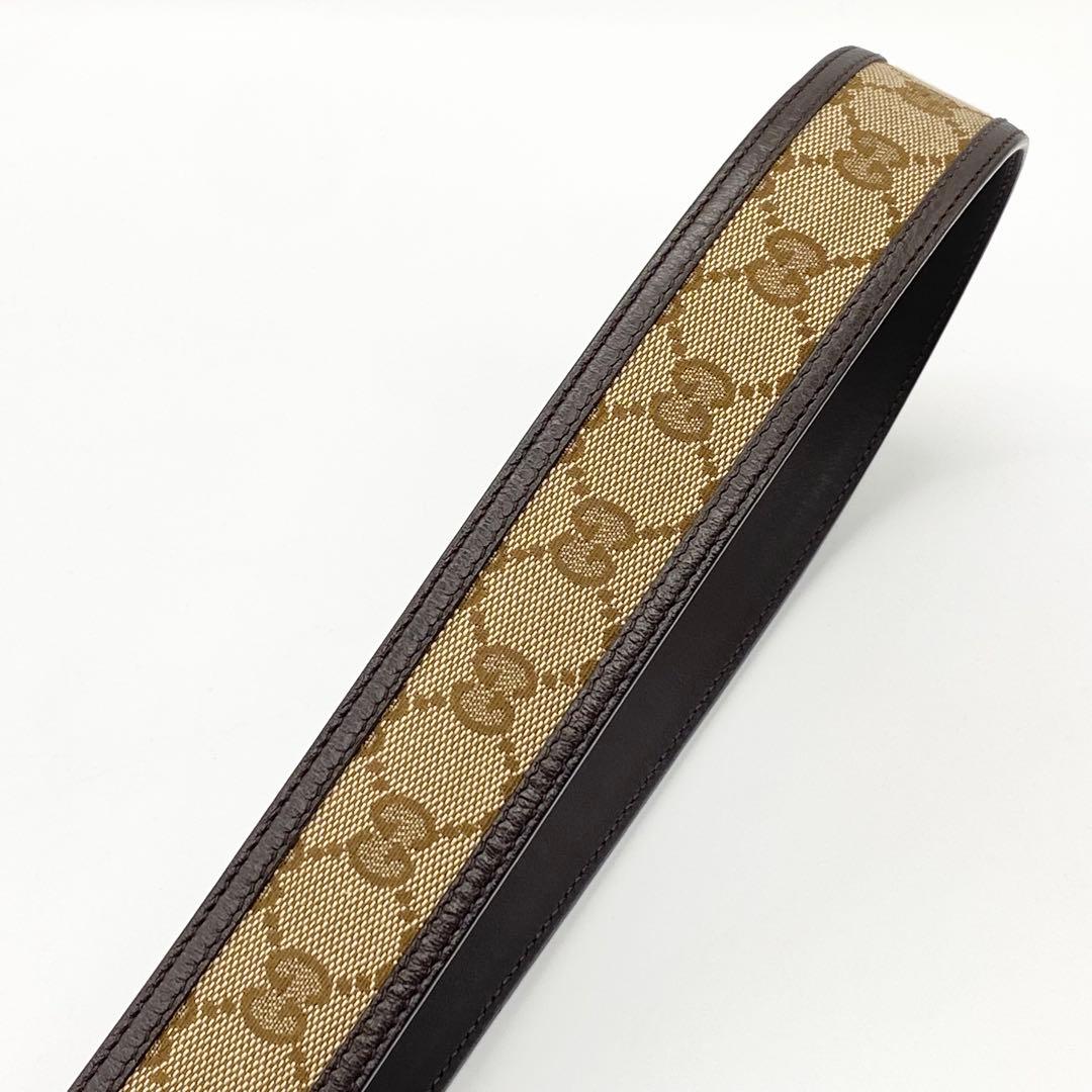 【美品】GUCCI・グッチ・ベルト・GGキャンバス・ブラウン