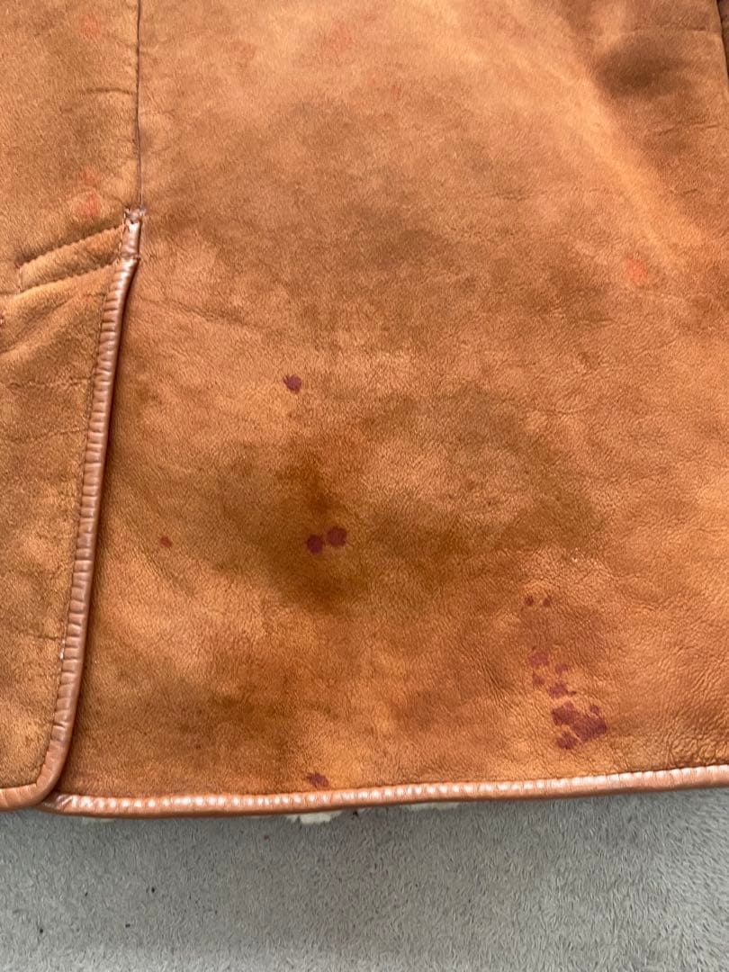 アクアスキュータムAquascutum ムートン コート 羊革 ラムレザー 茶