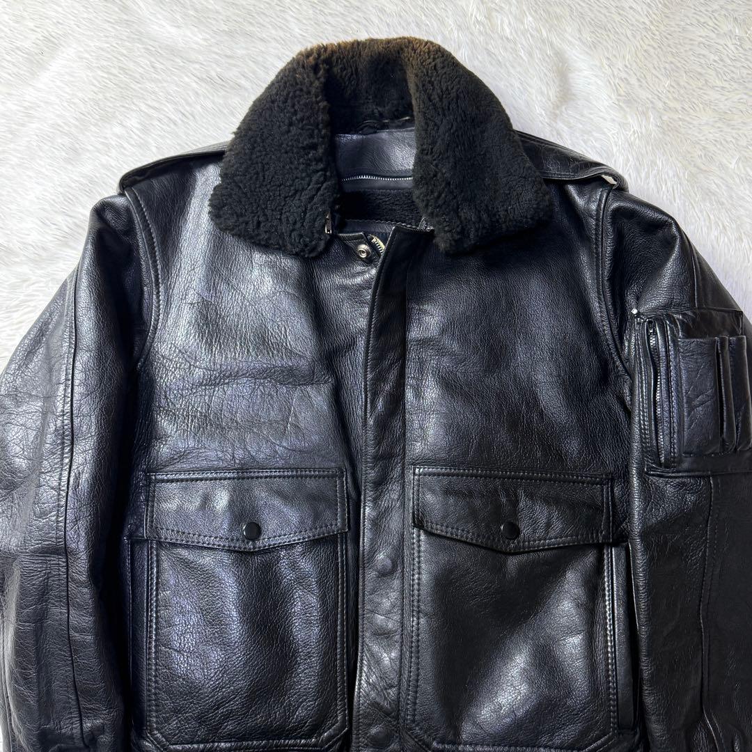 【90s】G-1 フライトレザージャケット M 襟ボア・ライナー付き完品！