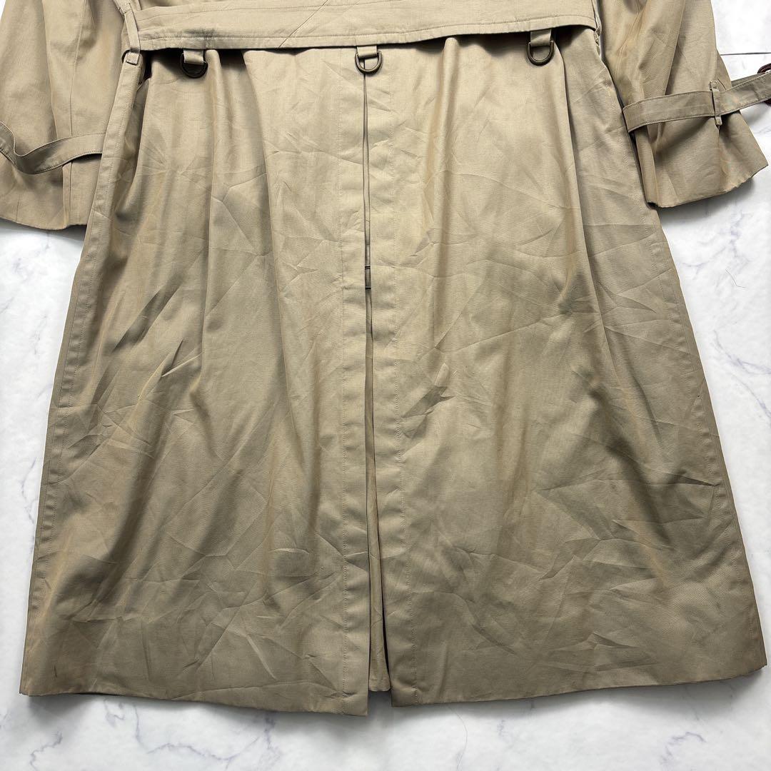 【逸品】バーバリーズ　ロングダブルトレンチコート　XL相当　カーキノバチェ