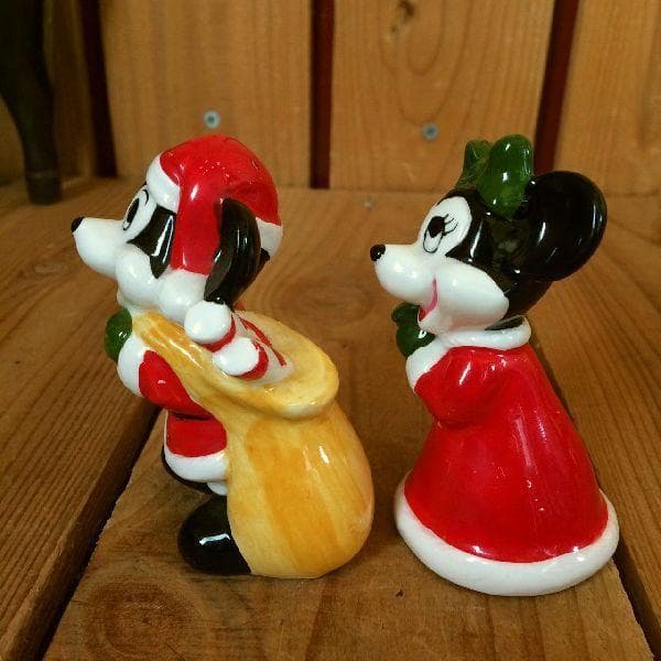 ヴィンテージディズニープロダクション陶器ミッキー＆ミニーソルト＆ペッパー