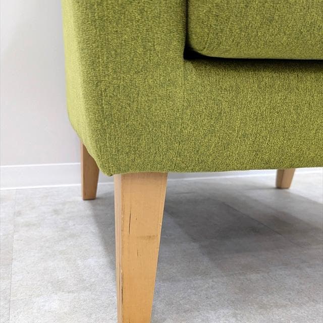 フランフラン廃番ライトグリーンハイバックソファ1シーター