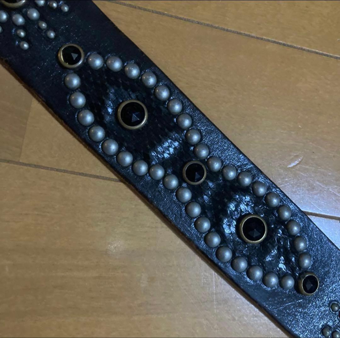 HTCピーナッツオーバーレイベルト・ブラックレザー・32 クロコ