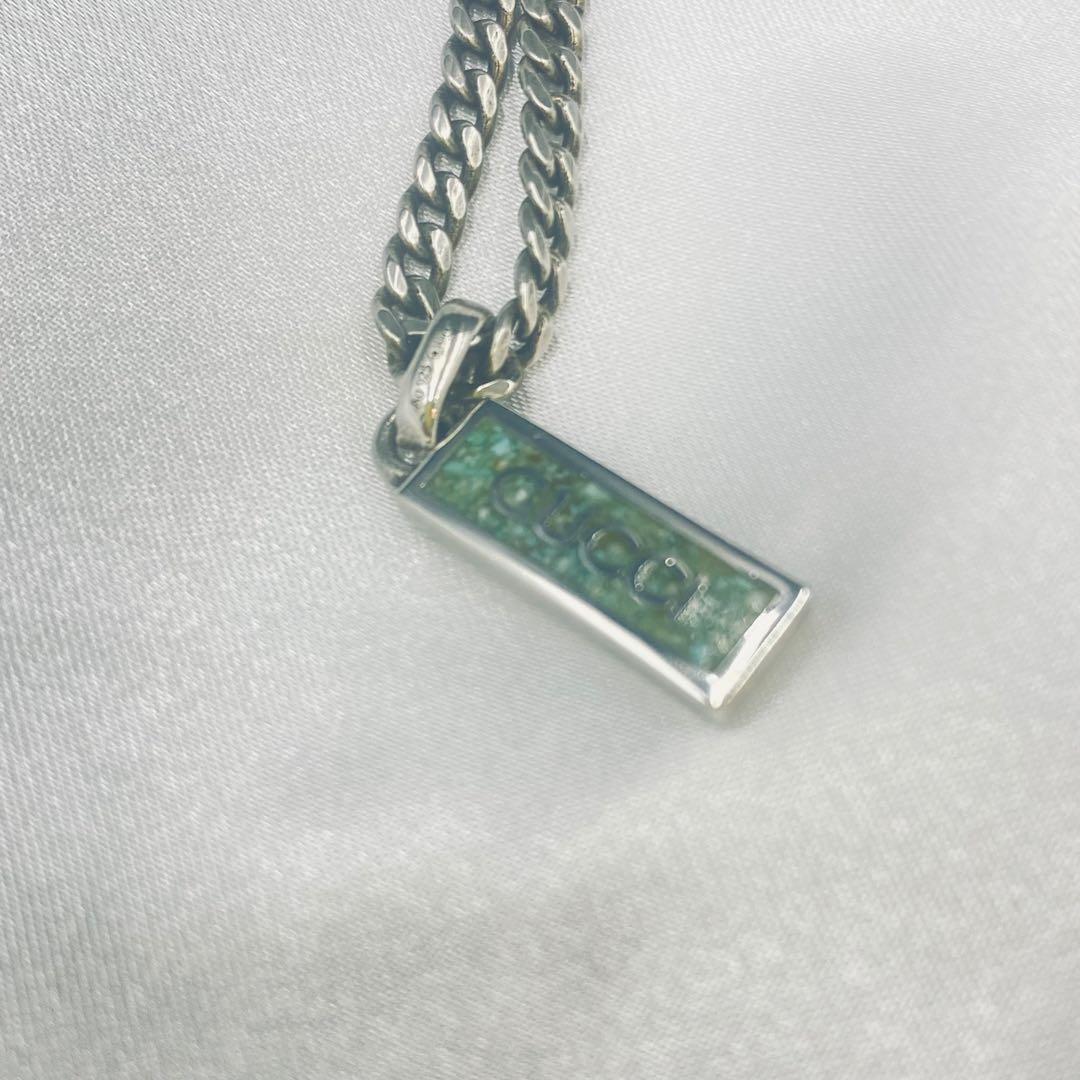 美品＊グッチGUCCI＊シルバー エナメル グルメット ペンダントネックレス