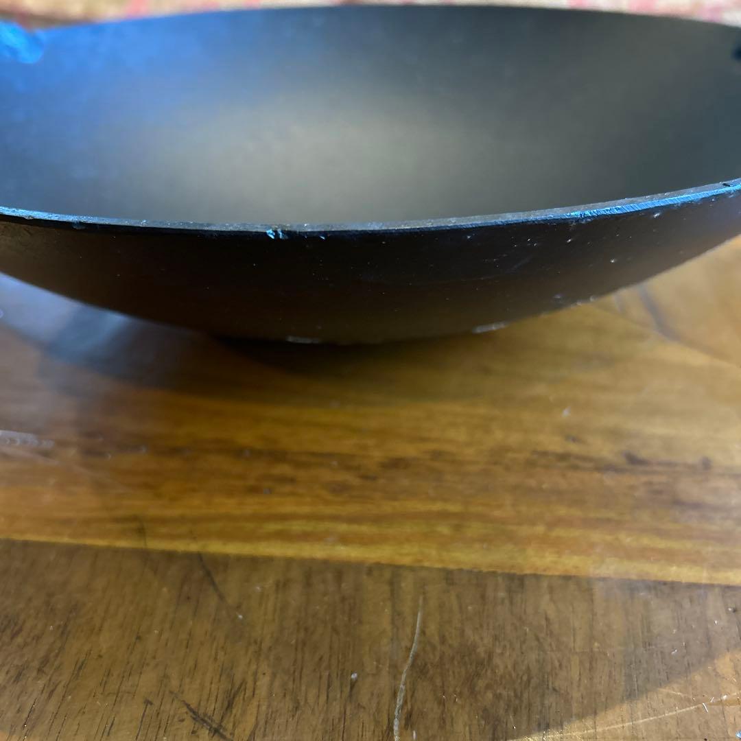 Shege南部鉄　盛栄堂　鋳鉄製 中華鍋 33cm ラタンハンドル