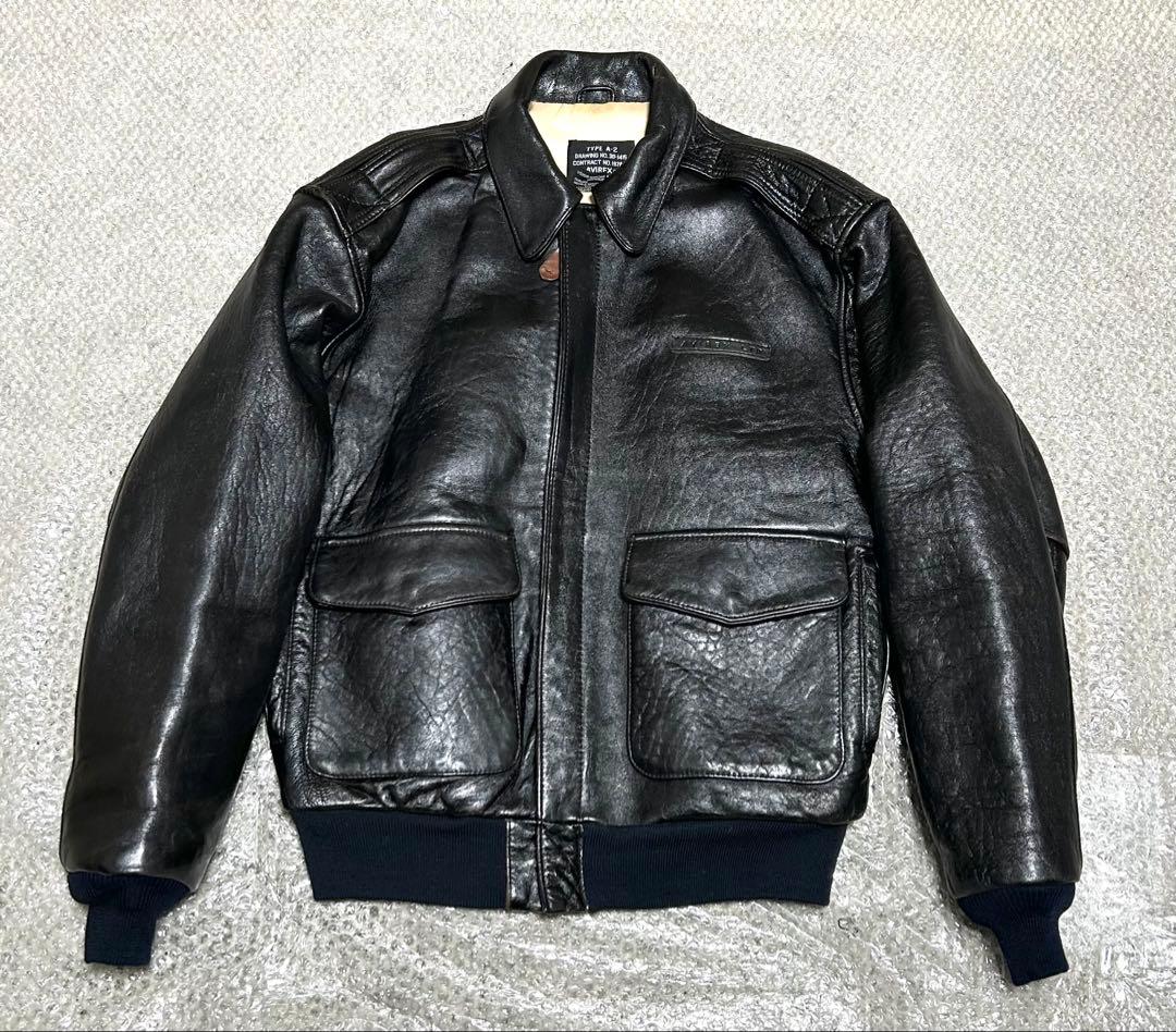 ⑩AVIREX A-2 レザー黒TOPGUN◇MA-1◇ninjaハーレーgpz
