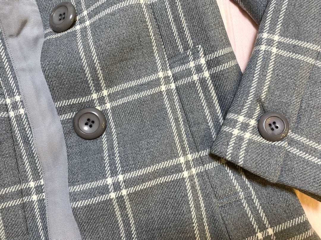 新品☆ミッシェルクラン ロングコート スカート セット チェック ウールカシミヤ