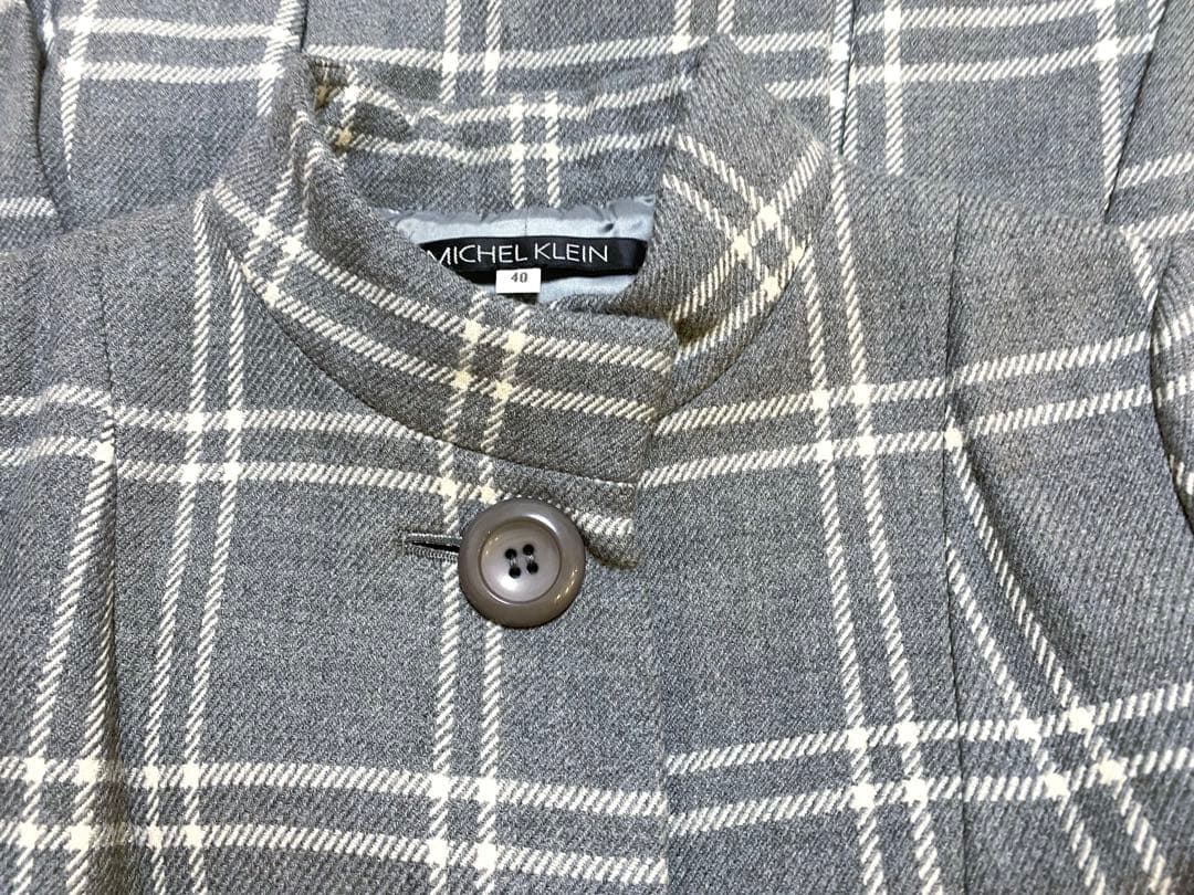 新品☆ミッシェルクラン ロングコート スカート セット チェック ウールカシミヤ