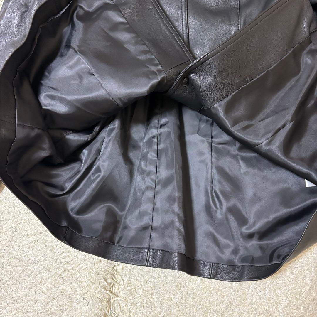 タグ付未使用　大きいサイズ　ニッセン　レザーコート　フォックスファー　ラムレザー