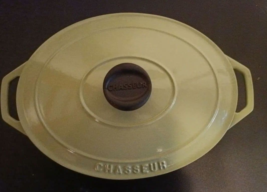 フランスの名品　CHASSEUR グリーン ホーロー鍋 中型 28センチ
