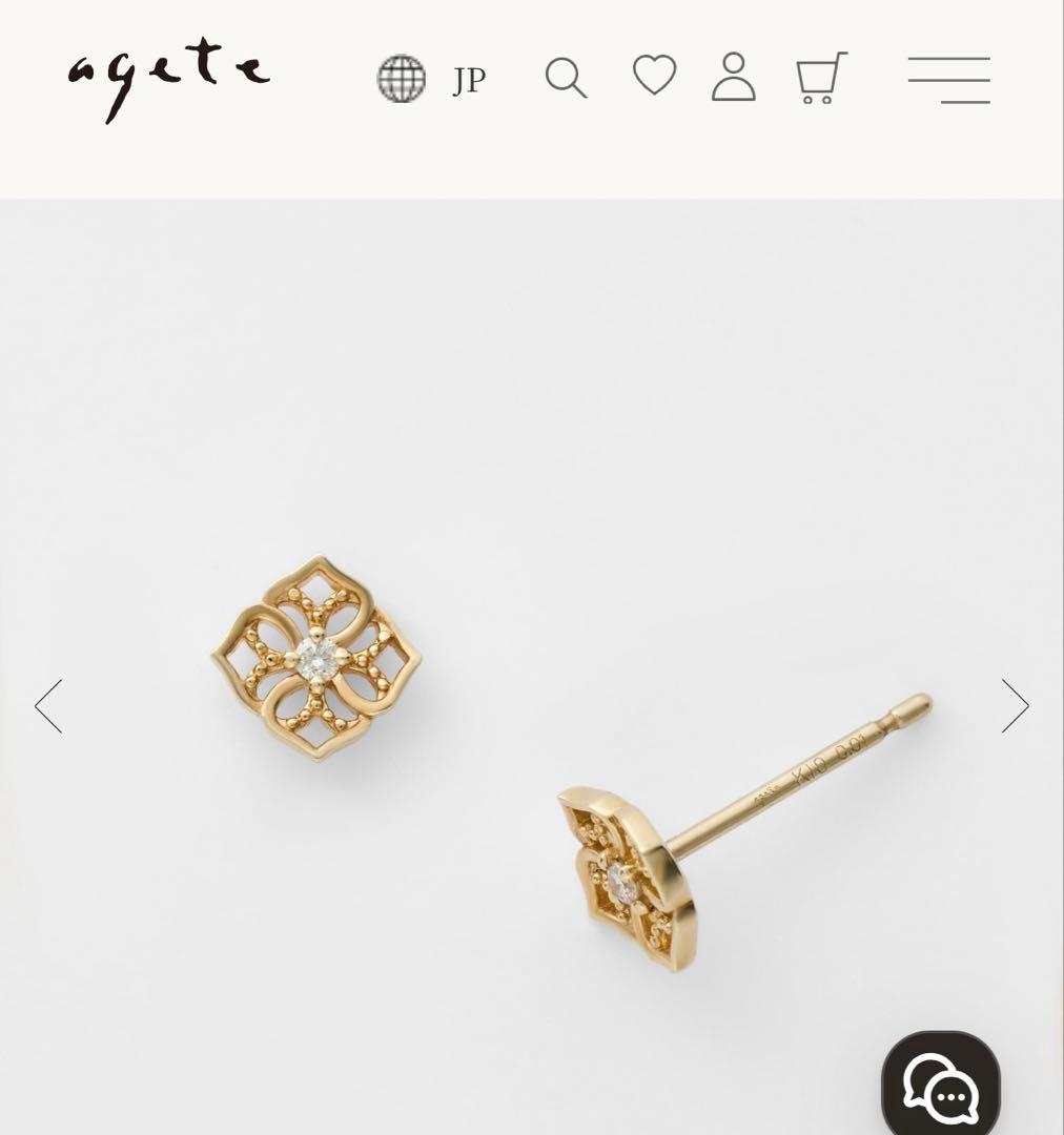 agete K10ダイヤモンドピアス