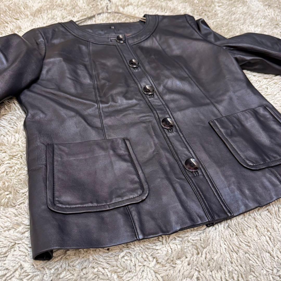 バルマン BALMAN レザージャケット ラムレザー 羊革 本革 Lサイズ