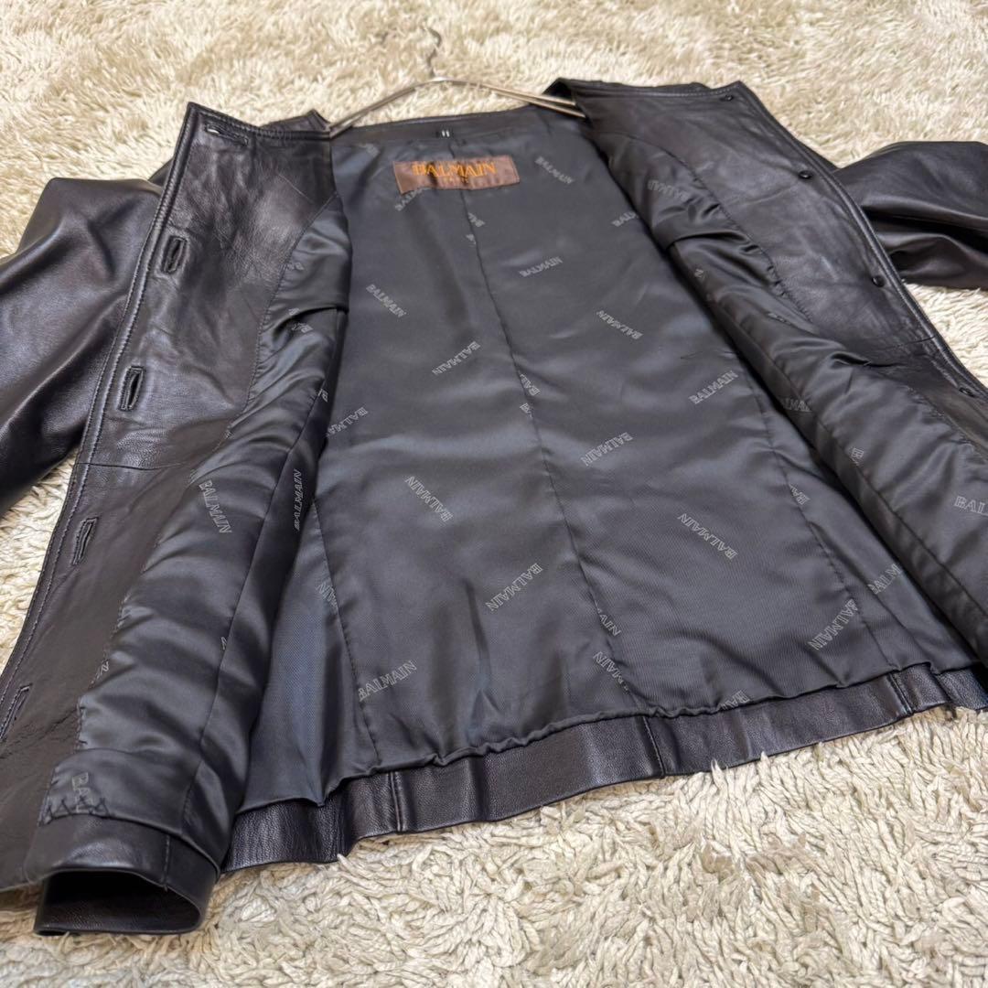 バルマン BALMAN レザージャケット ラムレザー 羊革 本革 Lサイズ