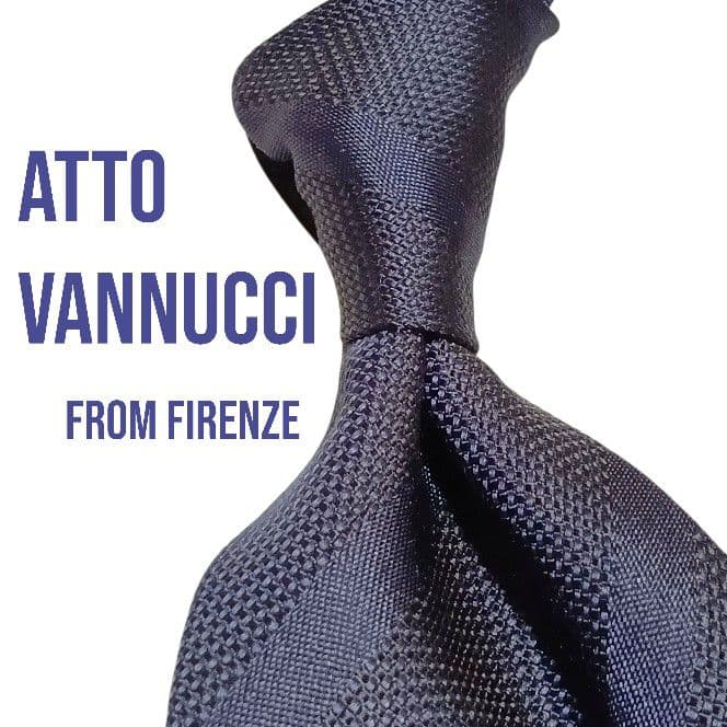 【新品】アットヴァンヌッチ ハンドメイドタイ ネイビー