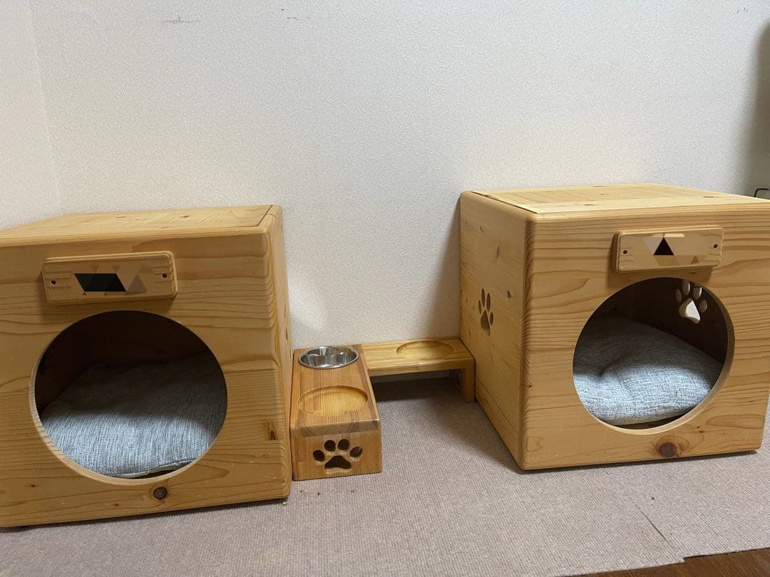 【お値下げ】木製ドッグハウス　2部屋