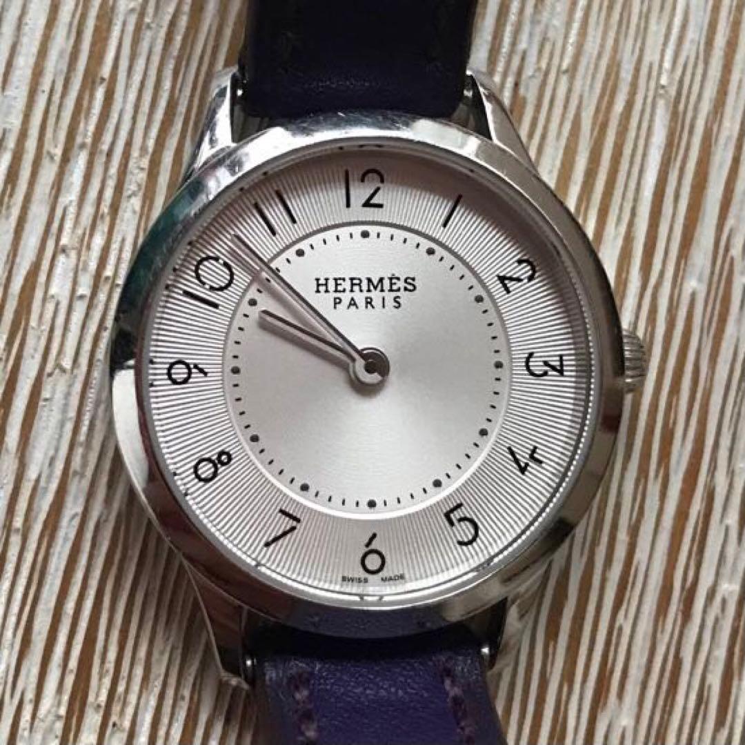 【電池交換済】HERMES スリムドゥエルメス CA2.110