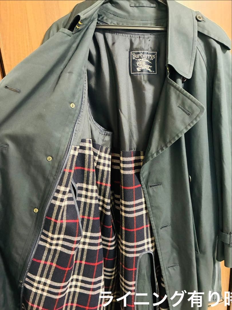 Burberrys メンズ　トレンチコート　ネイビー　ヴィンテージ　ライニング有