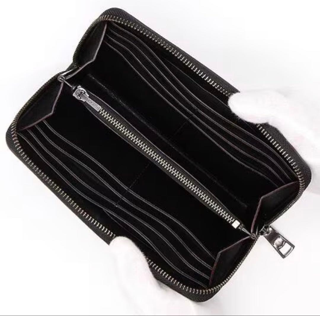 【未使用】COACH コーチ　レザー製 黒 長財布 水牛革　定価55,000円