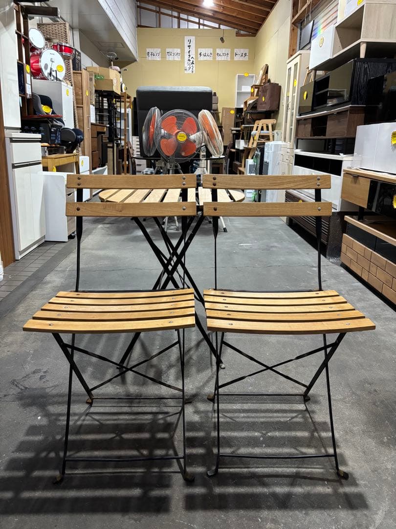 ガーデンテーブル&チェアセット 木目