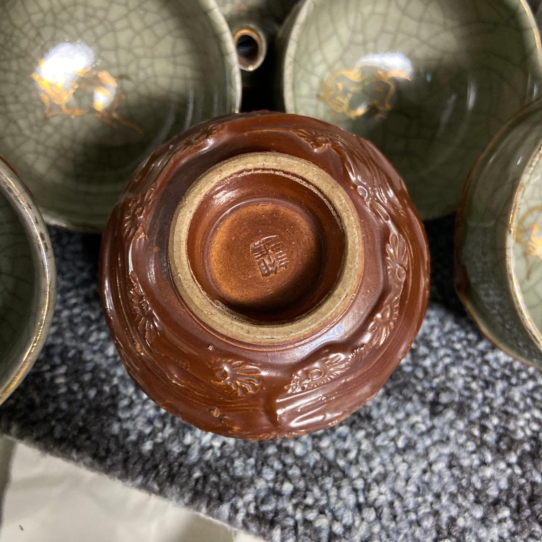 相馬焼　相馬幸山　相馬吉忠　茶器揃い　煎茶揃い　茶器セット　宝瓶　湯さまし　湯呑