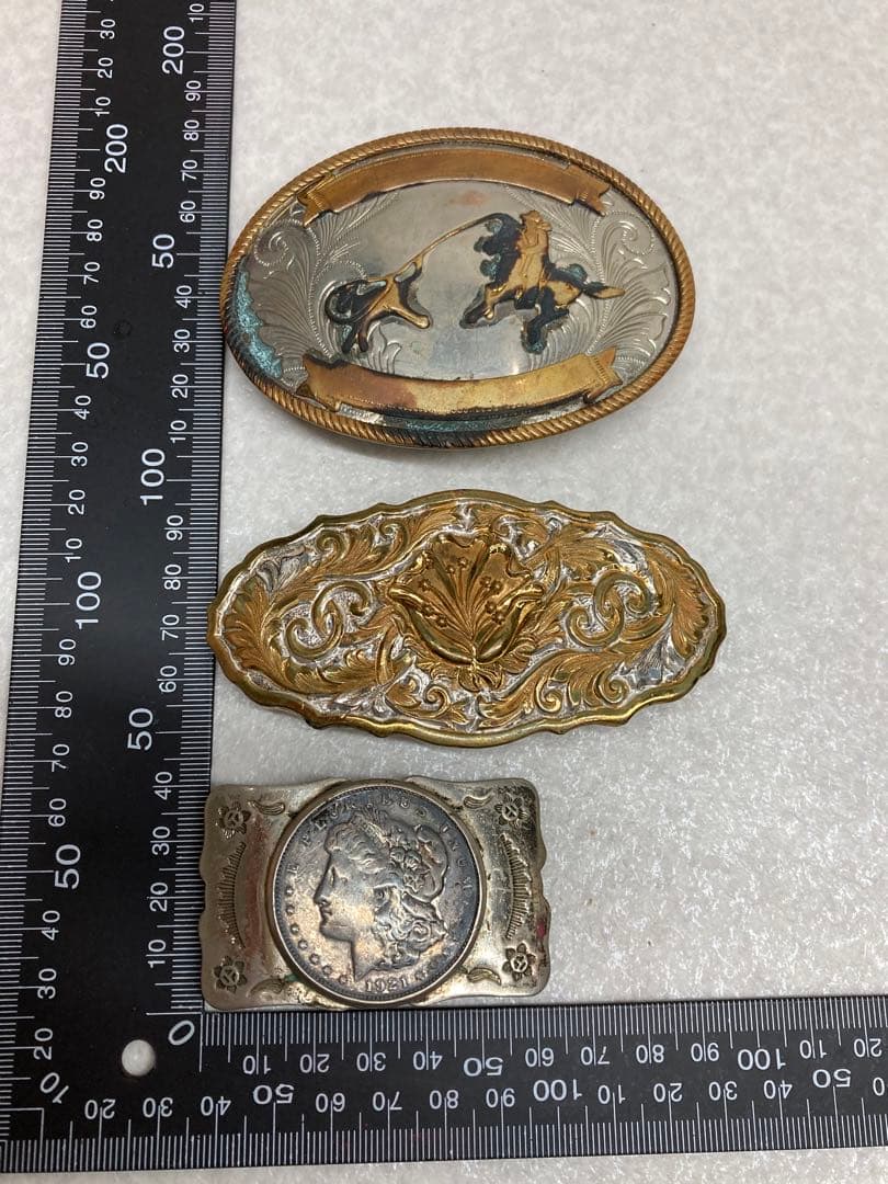 ビンテージ 1921年 モルガン・ダラー 銀製 Crumrine バックル