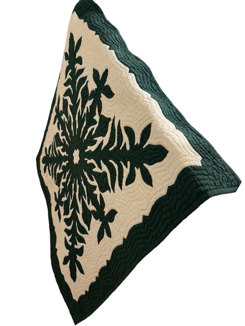 極美品　ハワイアンキルト　タペストリー大　グリーン