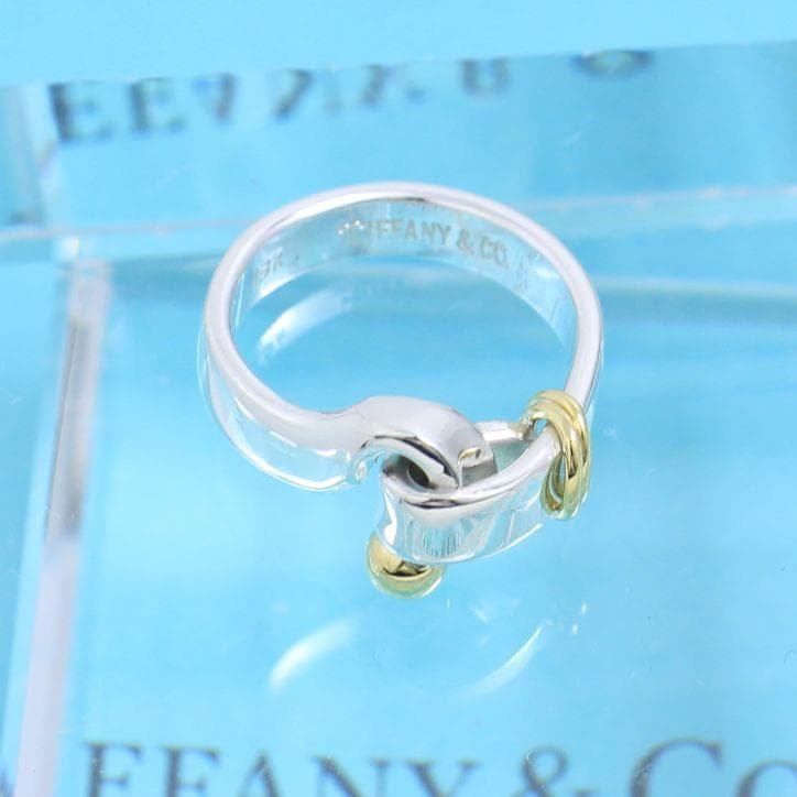 ティファニー　TIFFANY　8号　フック＆アイ リング　良品　128　縦