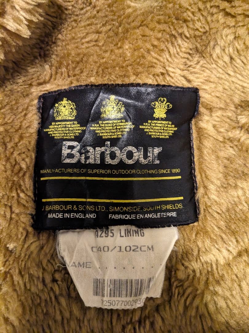 90s Barbour BORDER サイズ38 ライナー付