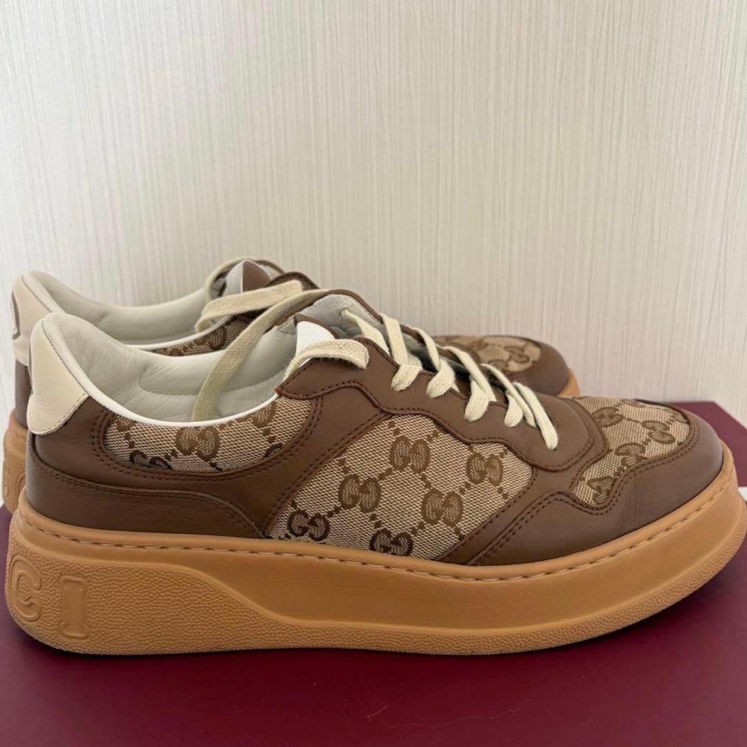 GUCCI スニーカー　 GGキャンバス　オリジナルGG ブラウン　27.5㎝