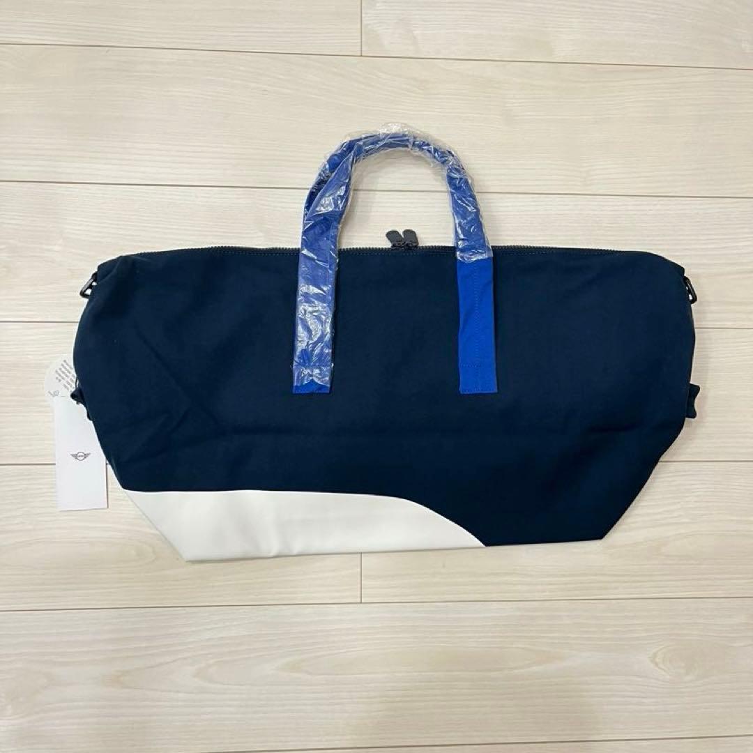 新品MINI カーフェイスダッフルバッグ　インディゴブルーホワイト　26L