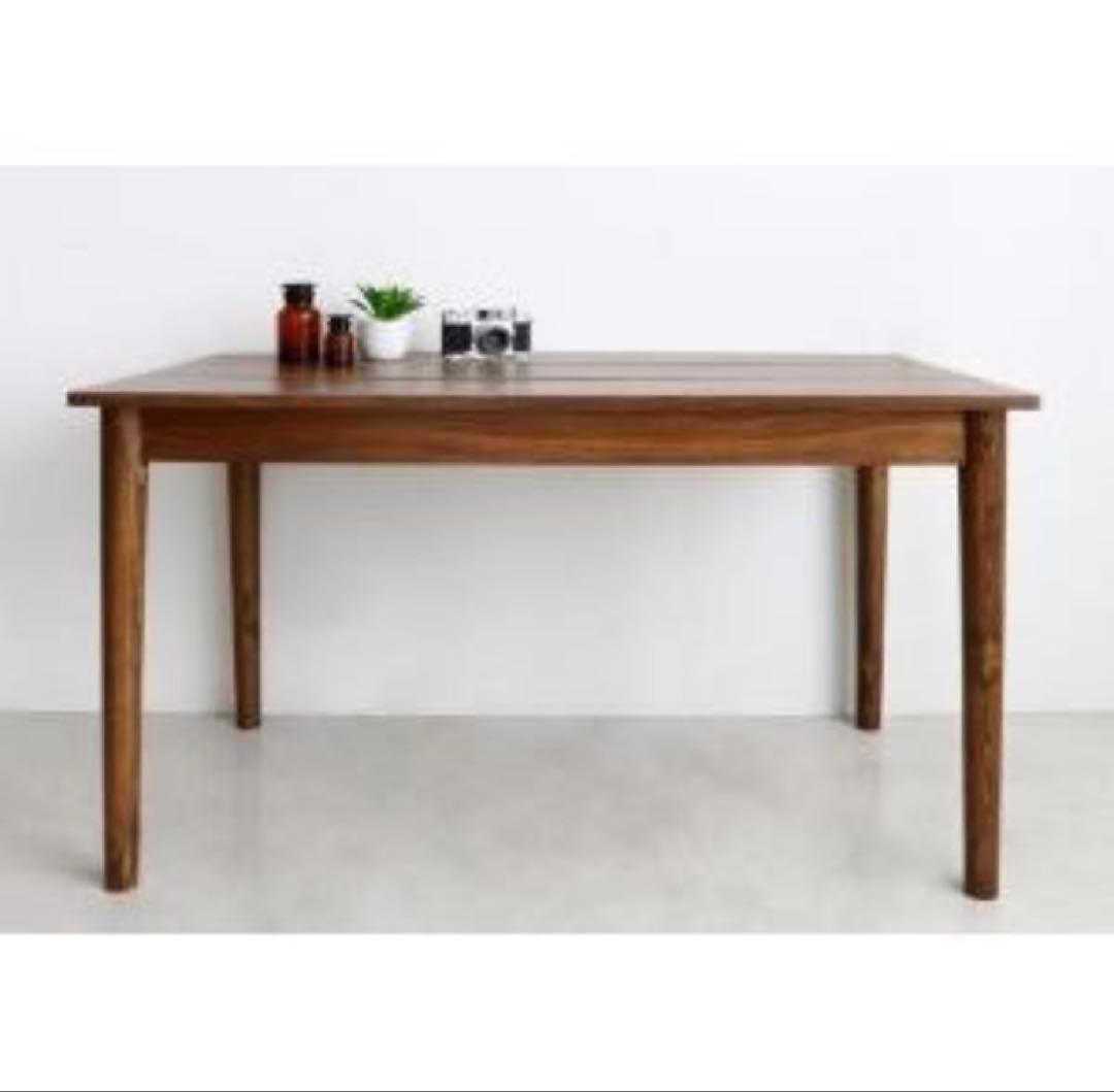 未開封　木目調ダイニングテーブル　リビングテーブル　丸脚　ウォールナットブラウン