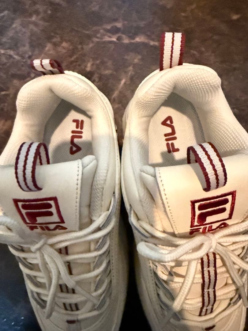 FILA ホワイト 厚底スニーカー 約7cmアップ 23cm（22.5cm向け）