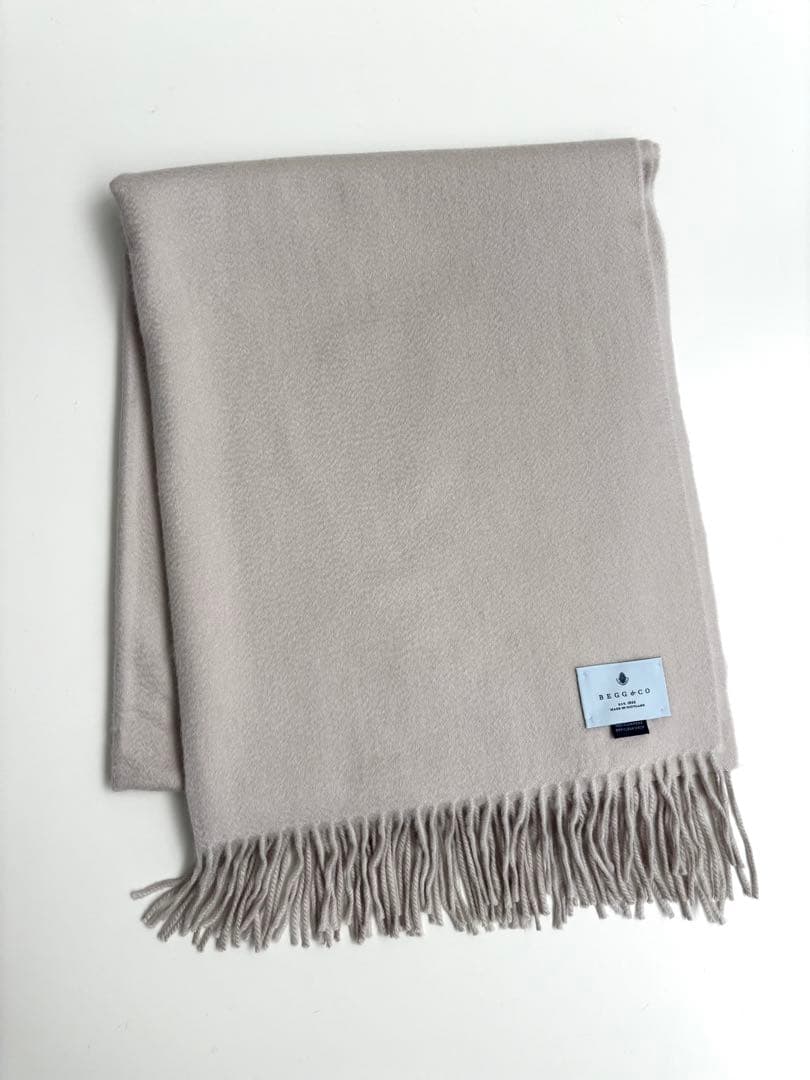 超美品★BEGG＆CO ベグアンドコー★カシミヤストール グレーベージュ