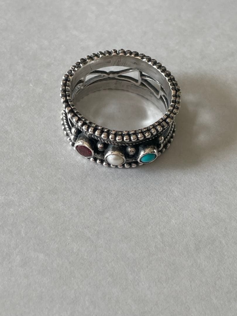 カレコペンハーゲン　天然石付きシルバーリング