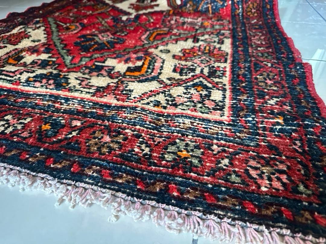 184×92 ヴィンテージラグ　ハマダン製　手織　トライバルラグ